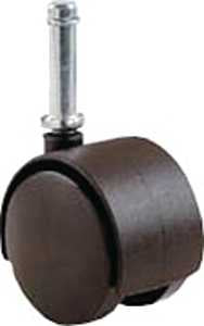 Shepherd Hardware 9673 Swivel Caster, Stem Mounting, 2 in Dia Wheel, Nylon Wheel, Black, 75 lb, Pack of 6