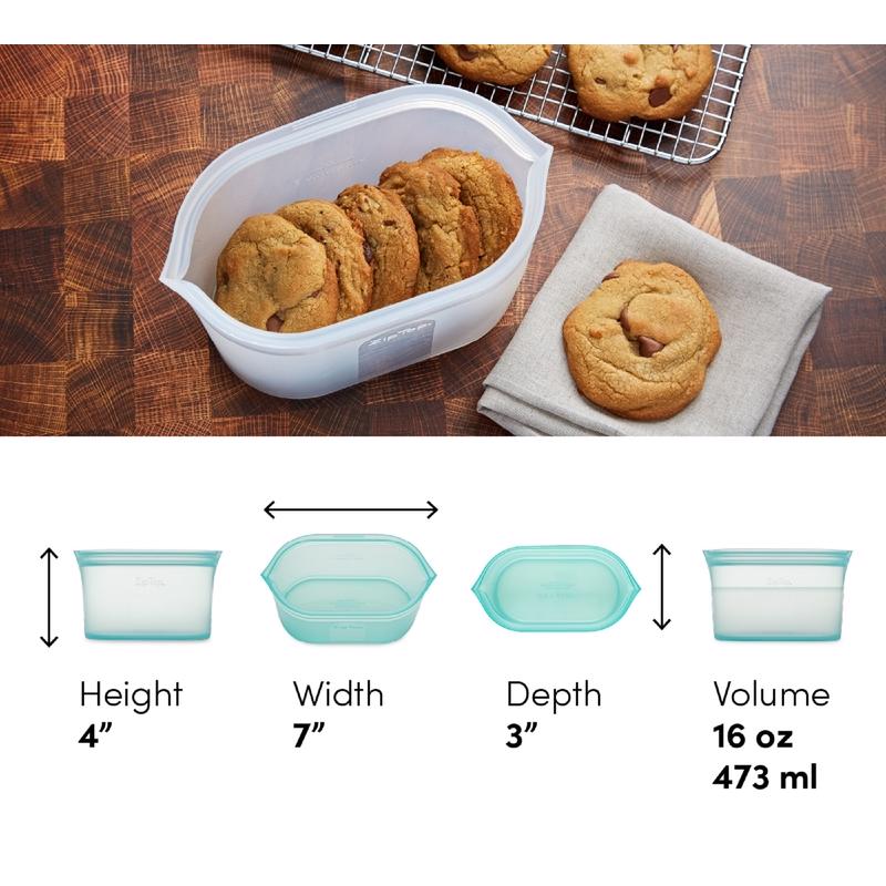 Zip Top 16 oz Teal Food Storage 1 pk