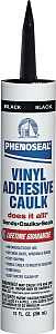 DAP PHENOSEAL 06102 Vinyl Adhesive Caulk, Black, 48 hr Curing, -20 to 180 deg F, 10 oz Cartridge