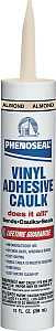 DAP PHENOSEAL 02102 Vinyl Adhesive Caulk, Almond, 48 hr Curing, -20 to 180 deg F, 10 oz Cartridge