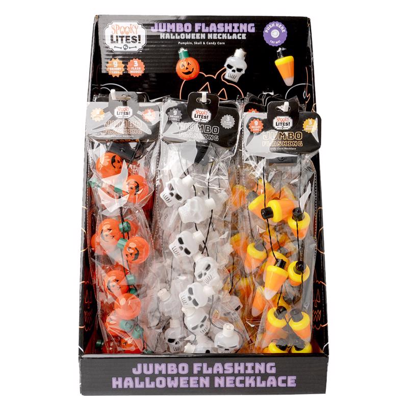 Spooky Lites LED Flashing Halloween Necklace 1 pk, Pack of 24