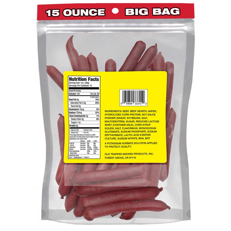 Old Trapper Teriyaki Beef Deli Sticks 15 oz Bagged