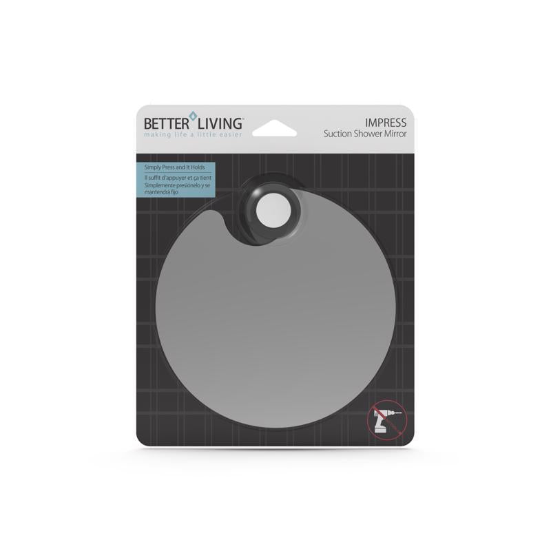 Better Living 7 in. H X 7 in. W Wall Mount Shower Mirror Gray