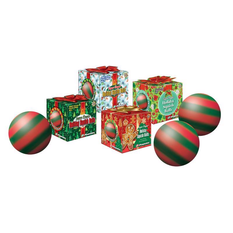 Playmaker Toys Super Duper Holiday Dough Balls Green/Red, Pack of 24