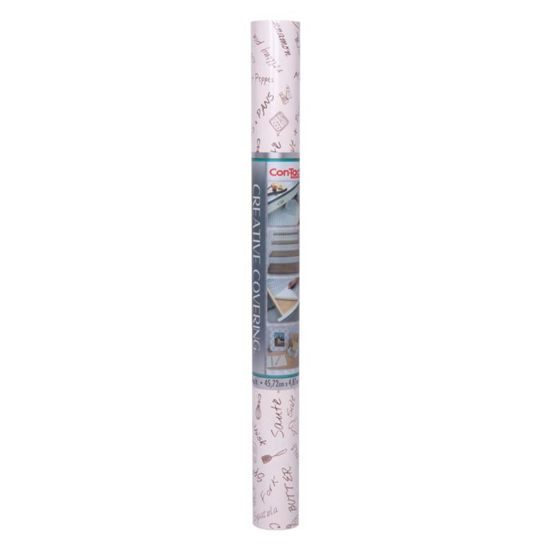 Con-Tact Creative Covering 16 ft. L X 18 in. W Bon Appetit Self-Adhesive Shelf Liner, Pack of 6