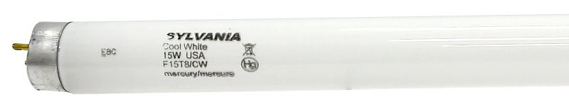Sylvania 21619 Fluorescent Bulb, 15 W, T8 Lamp, Medium Lamp Base, 718 Lumens, 4200 K Color Temp, Cool White, Pack of 6
