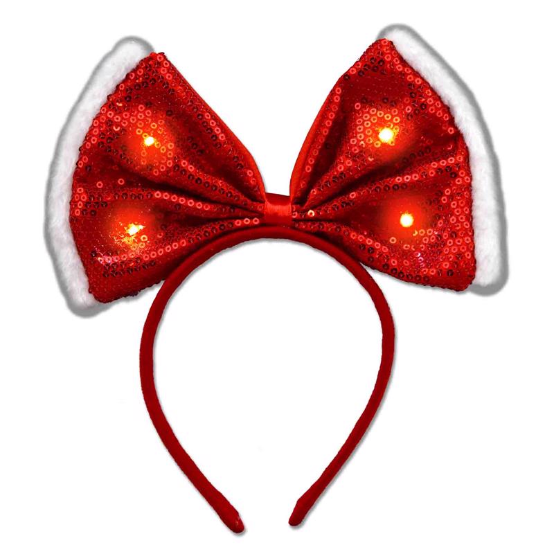 Magic Seasons Christmas Bow Sequence Headband 1 pc, Pack of 12