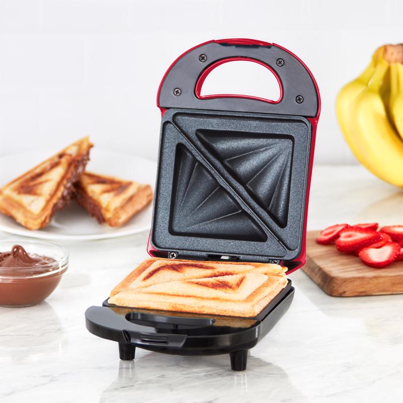 Rise by Dash Red Metal Nonstick Surface Sandwich Maker