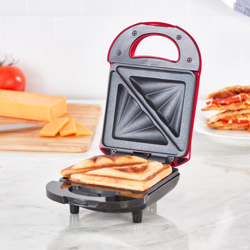 Rise by Dash Red Metal Nonstick Surface Sandwich Maker