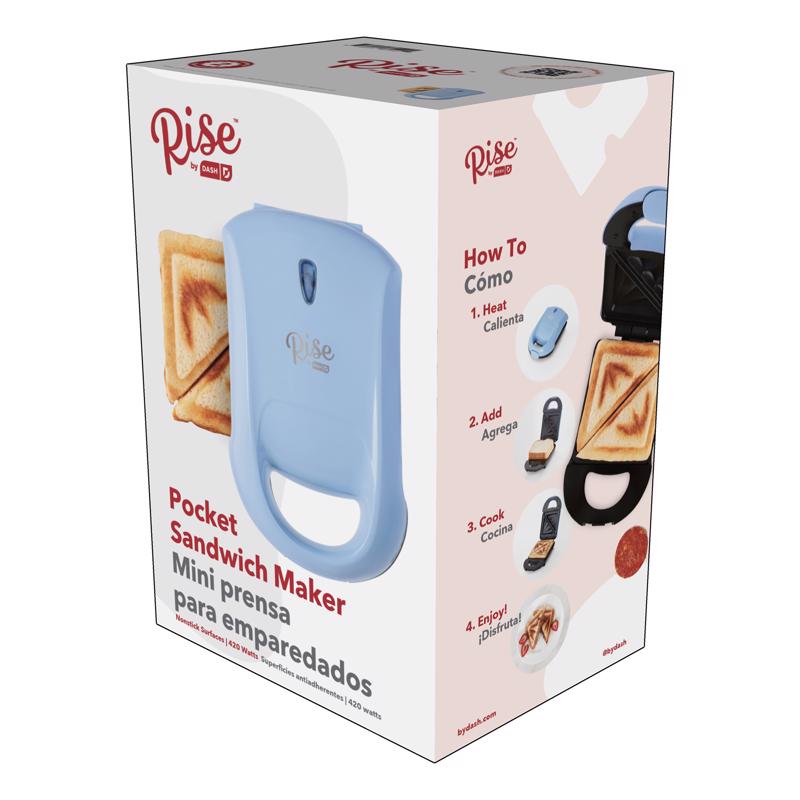 Rise by Dash Sky Blue Metal Nonstick Surface Sandwich Maker