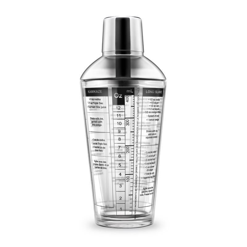 Final Touch 16 oz Clear Glass/Stainless Steel Cocktail Shaker