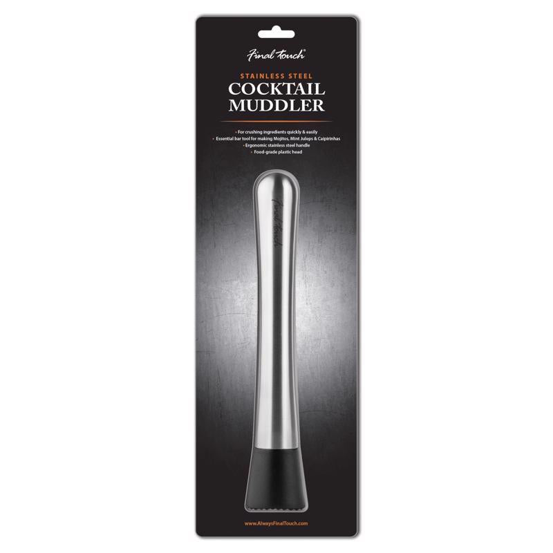 Final Touch Black/Silver Plastic/Stainless Steel Muddler