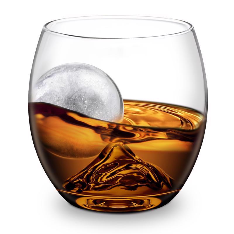 Final Touch 8 oz Black/Clear Glass/Silicone Glass & Ice Mold