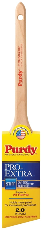 Purdy 144080720 Trim Brush, Natural Hardwood Handle, 2 in W, Nylon/Polyester Bristle, Rat Tail Handle