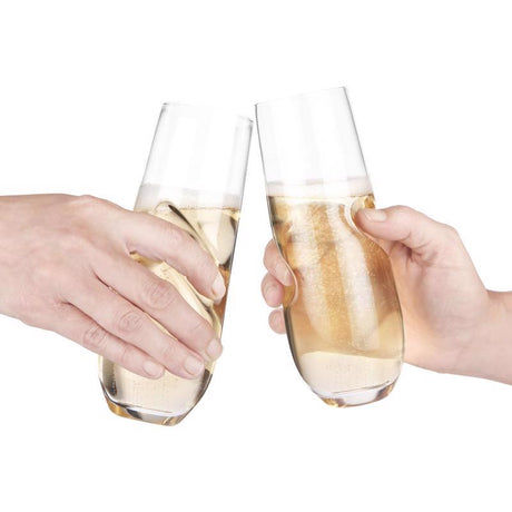 Final Touch 10 oz Clear Glass Stemless Champagne Flutes