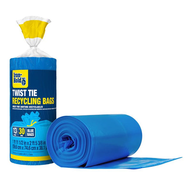 Iron-Hold 13 gal No Scent Recycling Bags Twist Tie 30 pk, Pack of 6