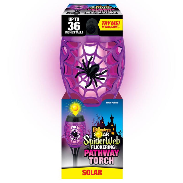 Magic Seasons Halloween Spider Web Flicker Pathway Torch 1 pk, Pack of 12
