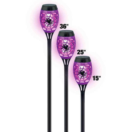 Magic Seasons Halloween Spider Web Flicker Pathway Torch 1 pk, Pack of 12