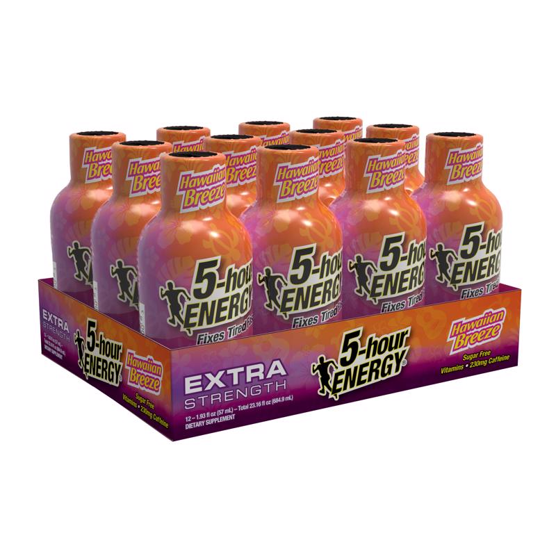 5-hour Energy Hawaiian Breeze Sugar Free Hawaiian Breeze Energy Shot 1.93 oz, Pack of 12