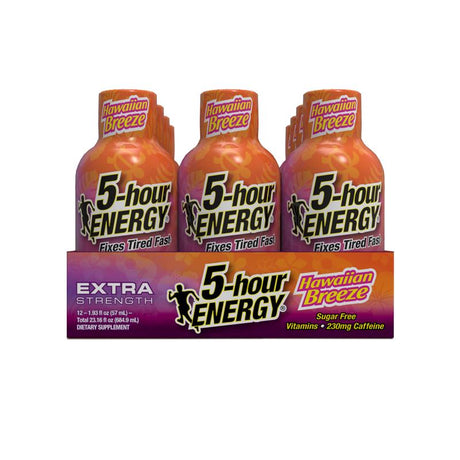 5-hour Energy Hawaiian Breeze Sugar Free Hawaiian Breeze Energy Shot 1.93 oz, Pack of 12
