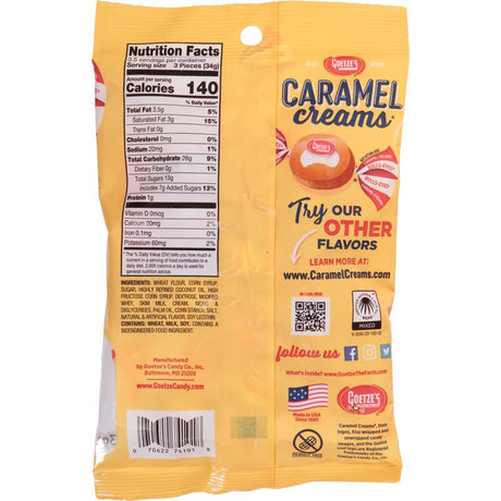 Goetze's Candy Caramel Creams Original Caramels 4 oz, Pack of 12