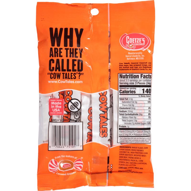 Goetze's Candy Cow Tales Caramel Caramels 4 oz, Pack of 12