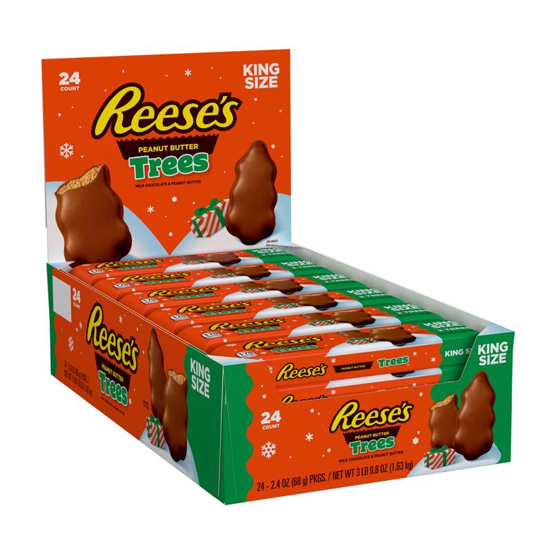 Reese's Milk Chocolate and Peanut Butter Trees Candy 2.4 oz, Pack of 24