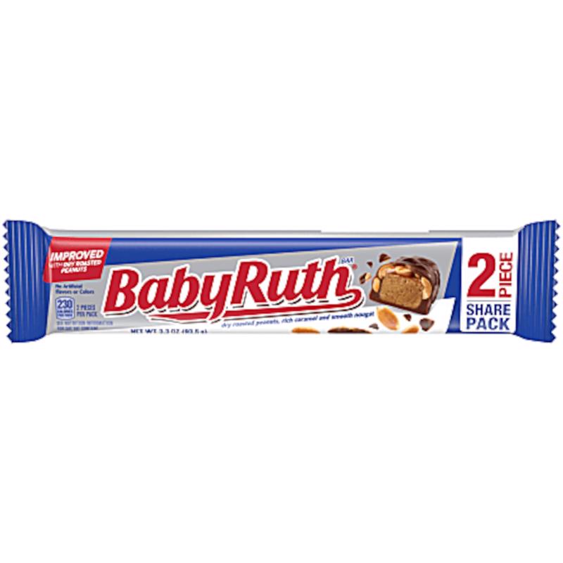 Baby Ruth Chocolate/Peanut Candy Bar 3.3 oz, Pack of 18
