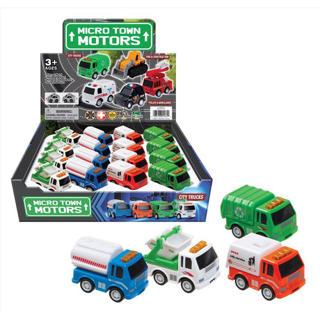 Playmaker Toys City Trucks Assorted, Pack of 16