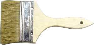 ProSource 150040 Chip Pain Wt Brush, Plain W-Grip Handle, 4 in W, White Chin Wese Bristle