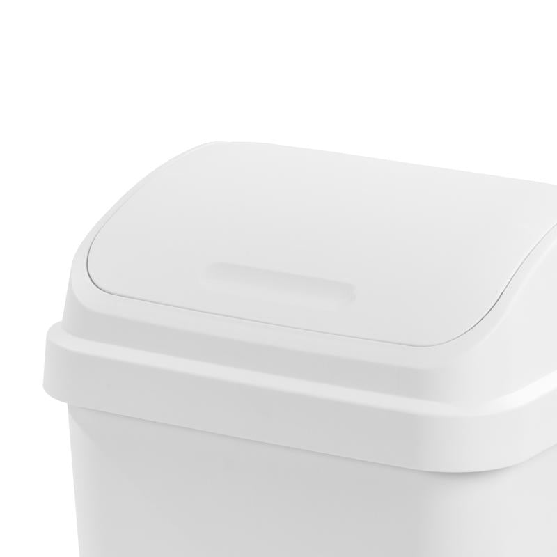 Sterilite SwingTop 13 gal White Polypropylene Trash Can, Pack of 4