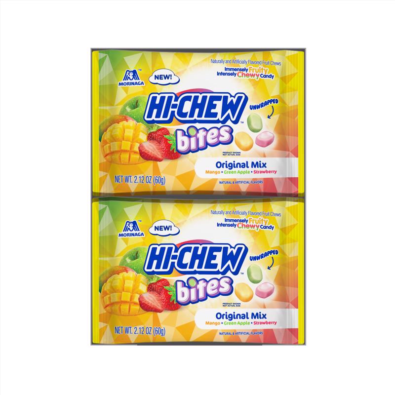 Hi-Chew Bites Green Apple/Mango/Strawberry Chewy Candy 2.12 oz, Pack of 12