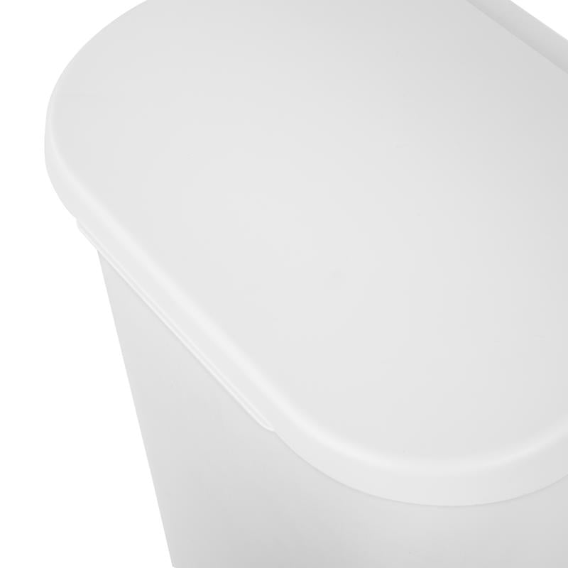 Sterilite 11.3 gal White Plastic D-Shape Wastebasket, Pack of 6