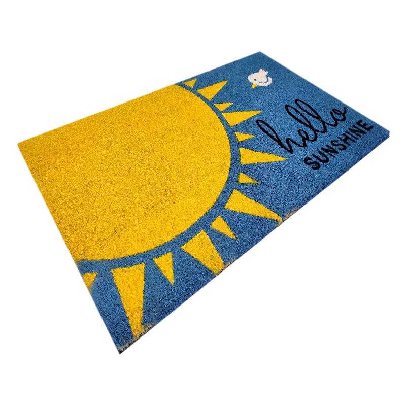 First Concept 18 in. W X 30 in. L Multi-Color Hello Sunshine Coir Door Mat
