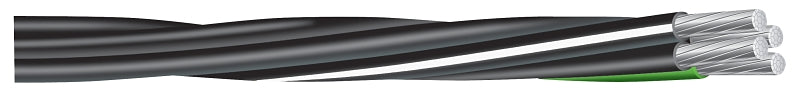 Southwire Compact Stranded 8000 Series 4/04/02/04X500MBL Service Entrance Cable, 200 A, 4-Conductor, Aluminum Conductor
