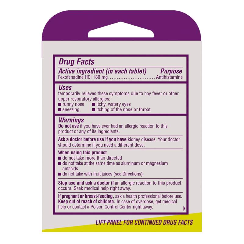 Allegra Allergy Relief 180 mg 1 pk, Pack of 6