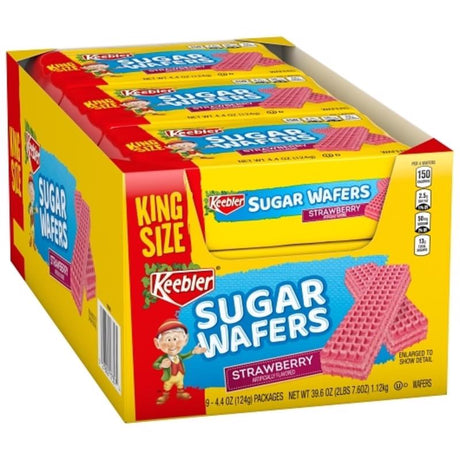Keebler Strawberry Sugar Wafers 4.4 oz Packet, Pack of 9