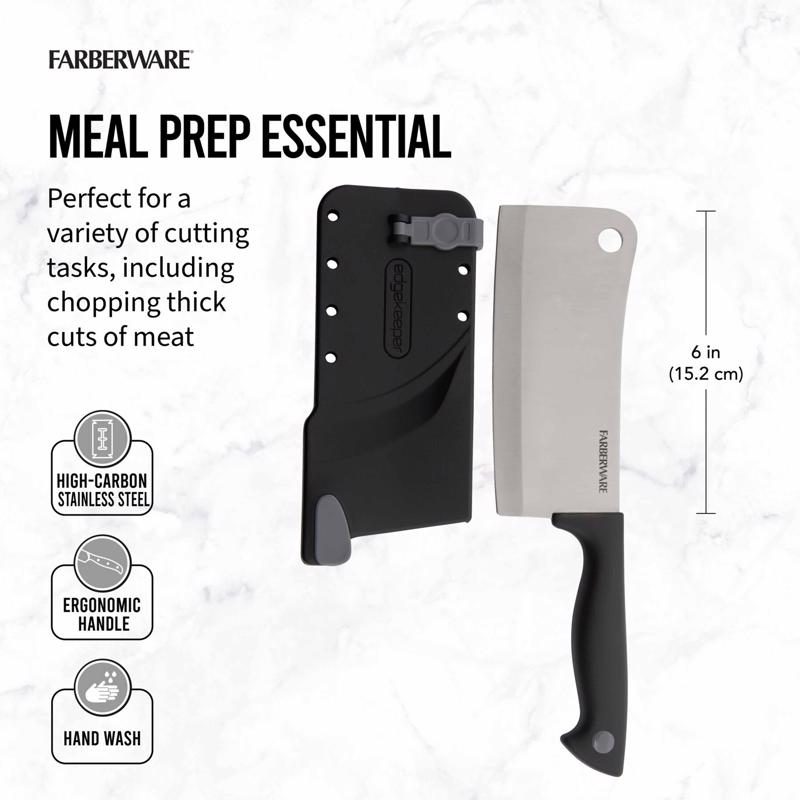 Farberware 6 in. L Stainless Steel Cleaver 2 pc