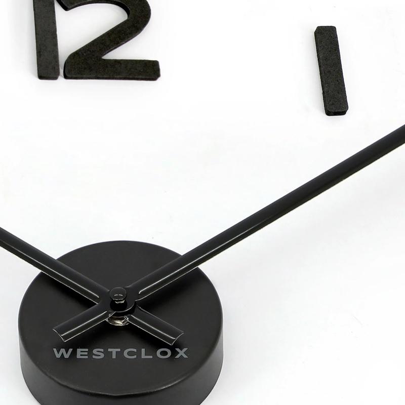 Westclox  20 in. L X 20 in. W Indoor Modern Analog Wall Clock Plastic Black