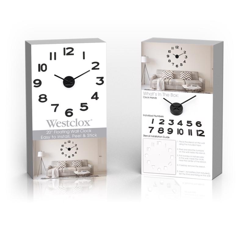 Westclox  20 in. L X 20 in. W Indoor Modern Analog Wall Clock Plastic Black