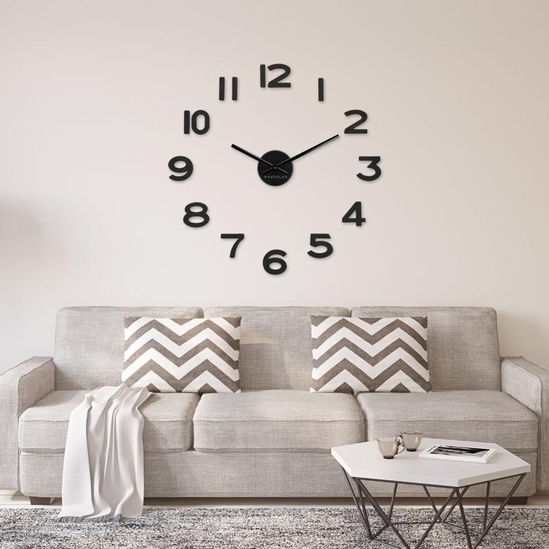 Westclox  20 in. L X 20 in. W Indoor Modern Analog Wall Clock Plastic Black
