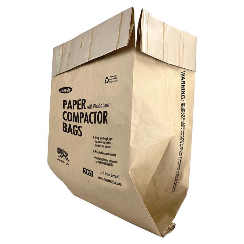 BestAir 10 gal Compactor Bags Flat Top 8 pk, Pack of 3
