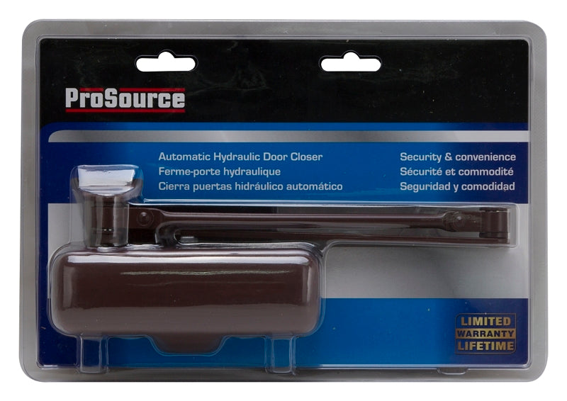 ProSource C101-BH-SA-BR Door Closer, Non-Handed Hand, Automatic, Aluminum, Brown, 85 lb