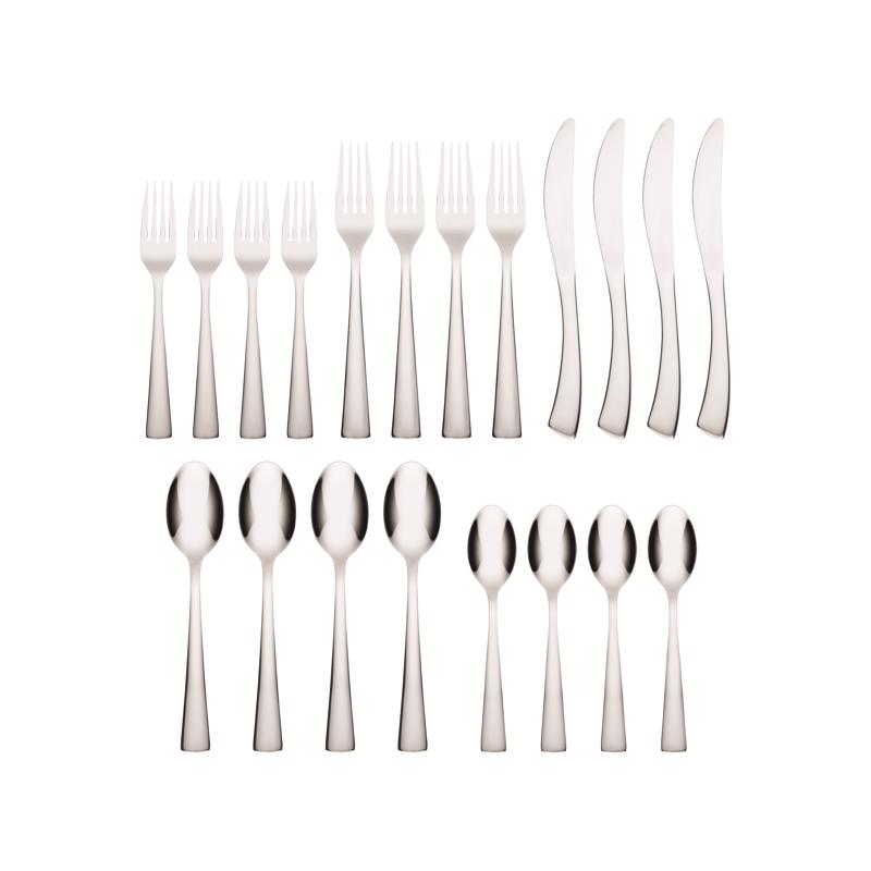 Cambridge Aladin Mirror Silver Stainless Steel Casual Flatware Set 20 pc