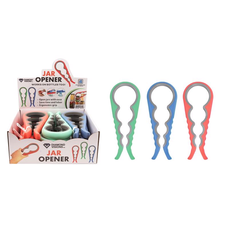 Diamond Visions Assorted ABS/Silicone Jar Opener, Pack of 12