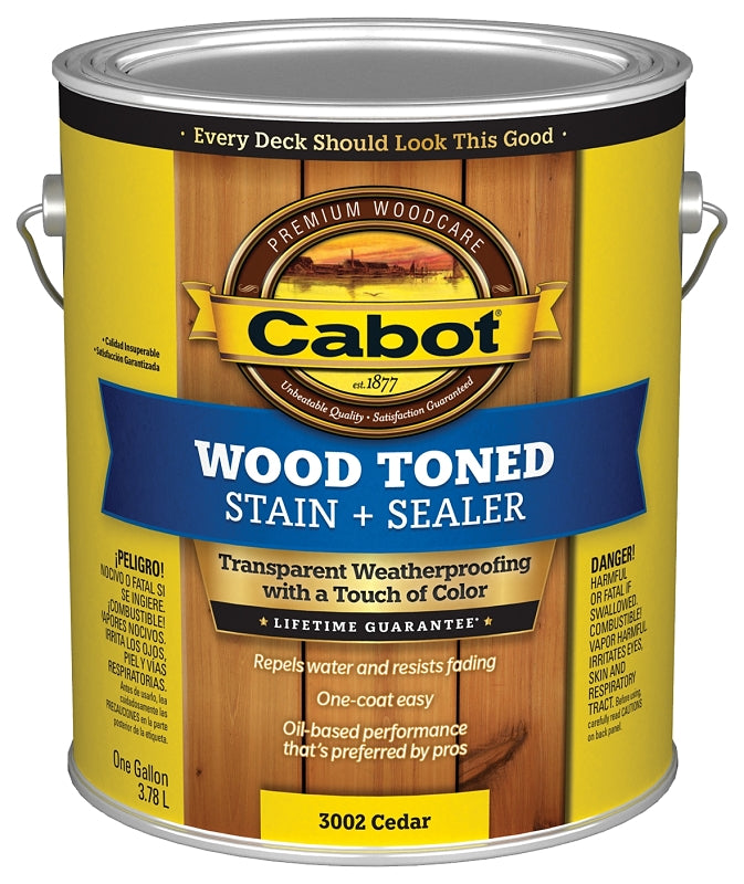 Cabot 3000 Series 140.0003002.007 Deck and Siding Stain, Cedar, Liquid, 1 gal, Pack of 4
