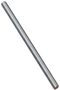 National Hardware N179-366 Threaded Rod, 5/8-11 Thread, 12 in L, A Grade, Steel, Zinc, UNC Thread