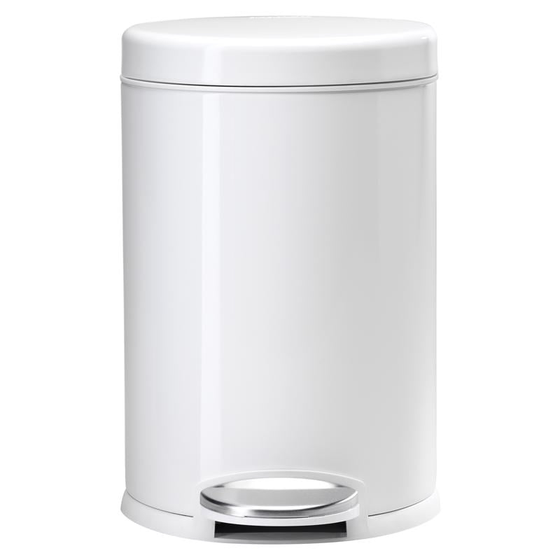 Simplehuman 4.5 L White Stainless Steel Step On Trash Can