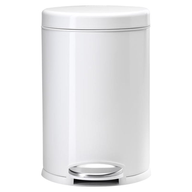 Simplehuman 4.5 L White Stainless Steel Step On Trash Can