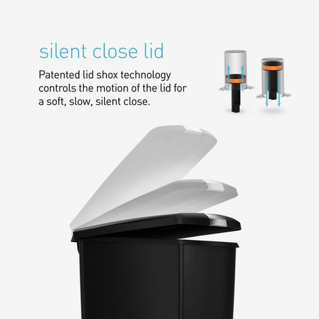 Simpehuman 40 L Black Plastic Step On Trash Can